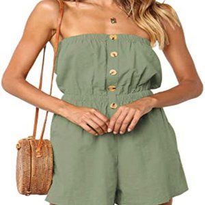 Women Summer Off Shoulder Strapless Elastic Waist